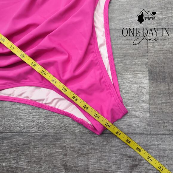 Cupshe Straight Neck Tummy Control One Piece Swimsuit Size S - Picture 6 of 7